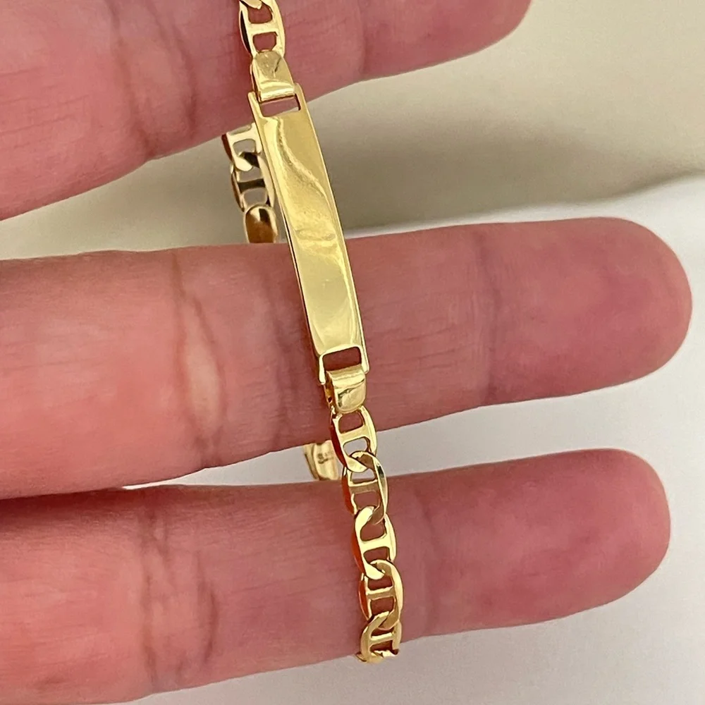 18k Gold Filled Children Mariner ID Bracelet